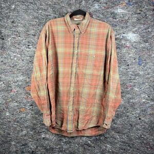 Mine Shirt Mens Large Plaid Long Sleeve Orange Button Down Collar Business India